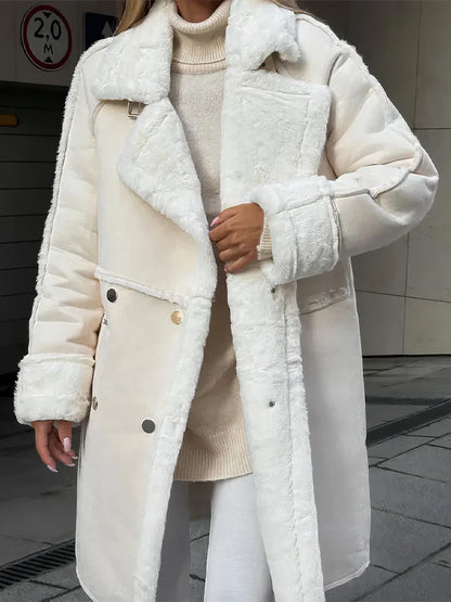 Winddichte Damenjacke Teddymantel Warm