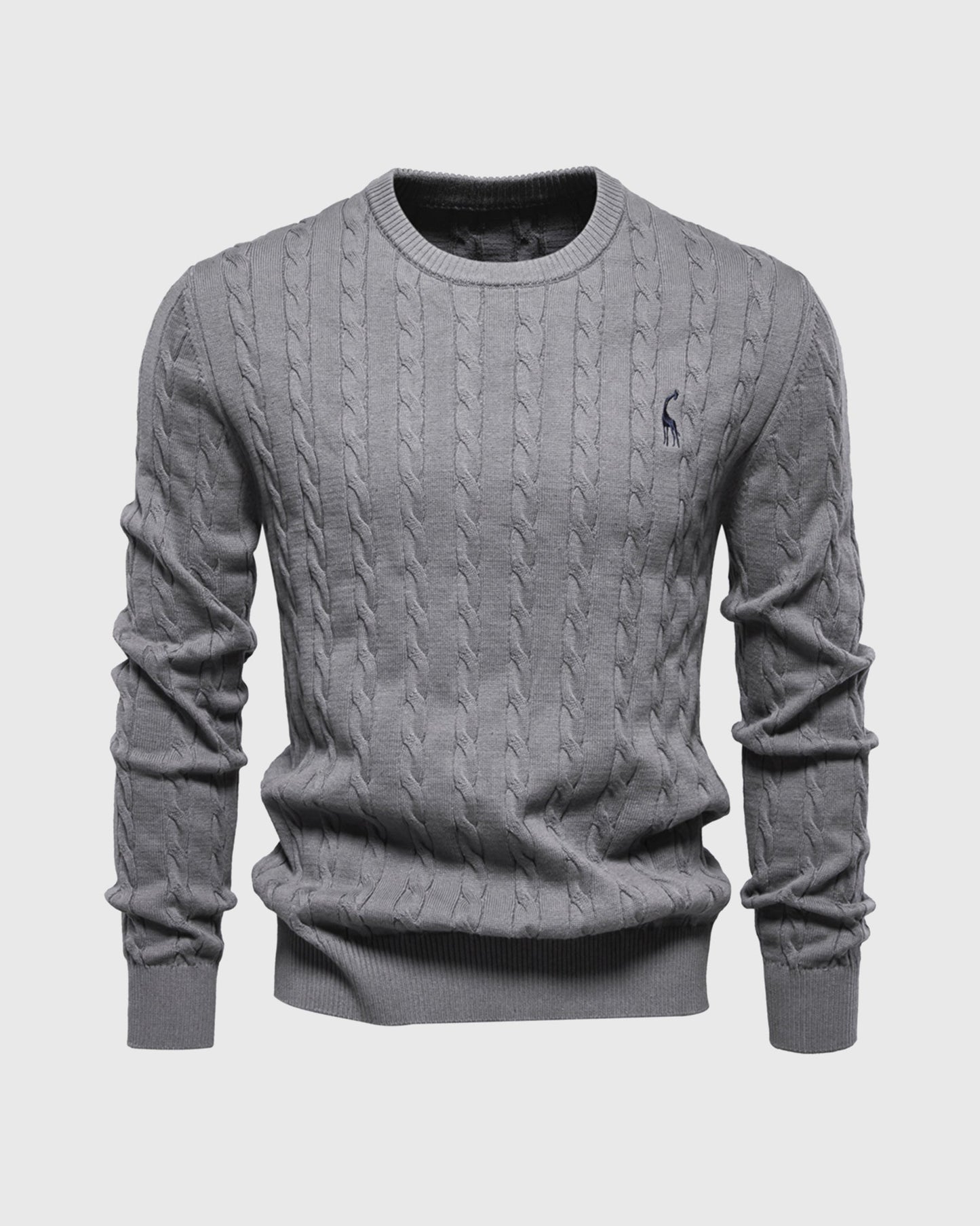 Stylische Kleidung | Zopfstrick Regular Fit Rippbündchen Logo Detail