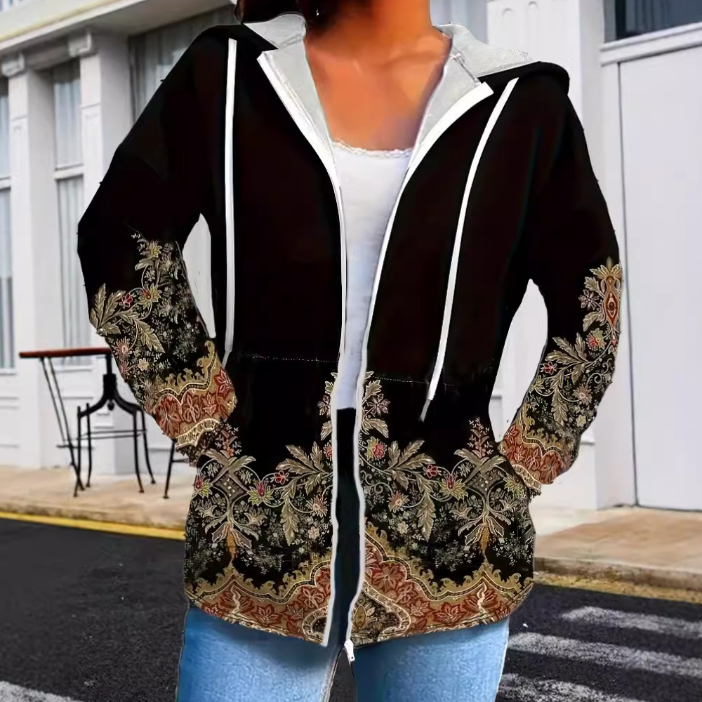 Frauen Herbstjacke Mit Kapuze Warm