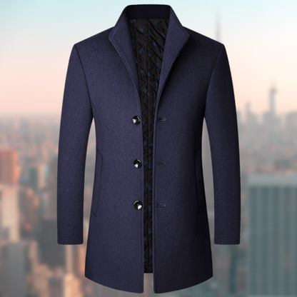 Herren Wintermantel Elegant Schwarz