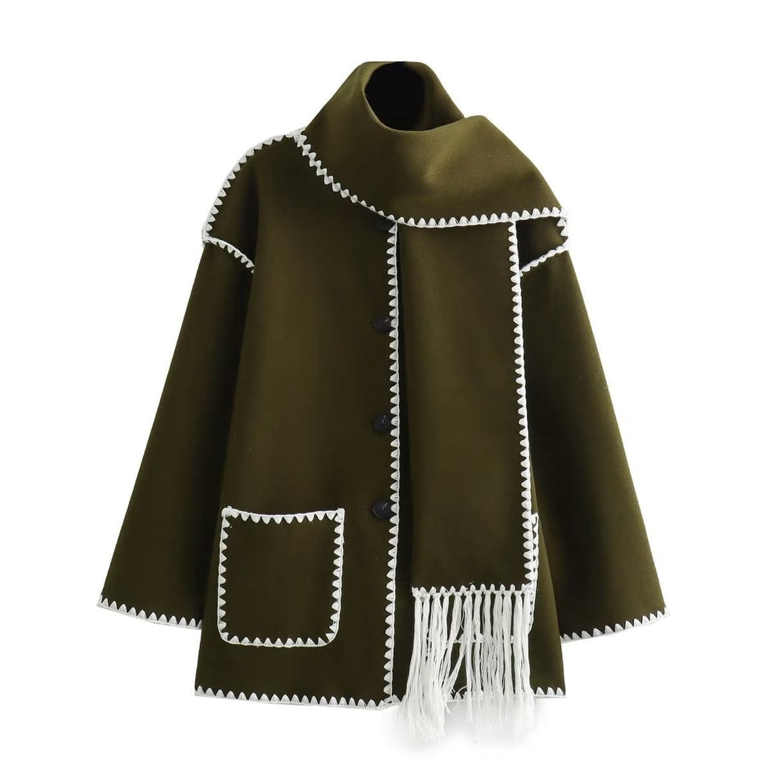 Damen Wollmantel Grau Elegantes Design