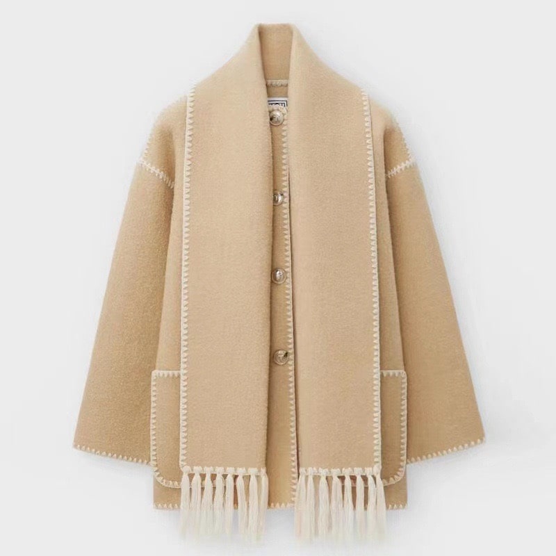 Damen Wollmantel Grau Elegantes Design