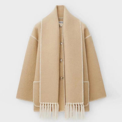 Damen Wollmantel Grau Elegantes Design