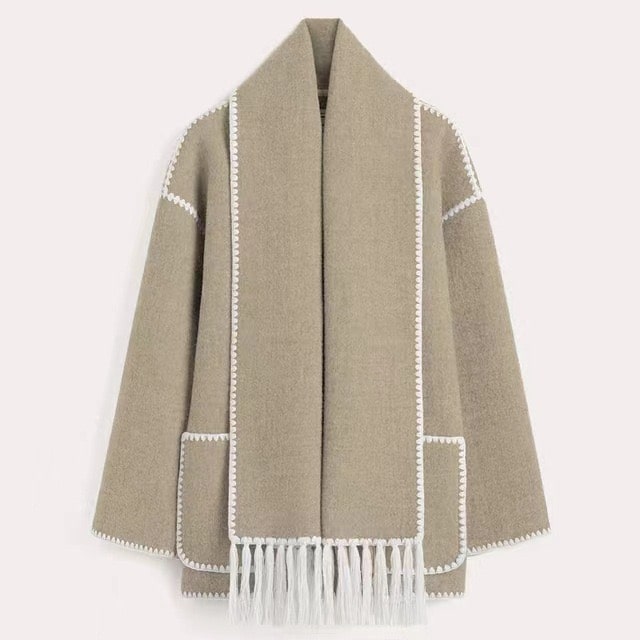 Damen Wollmantel Grau Elegantes Design