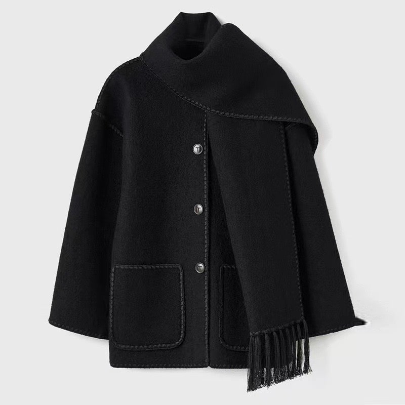 Damen Wollmantel Grau Elegantes Design