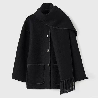 Damen Wollmantel Grau Elegantes Design