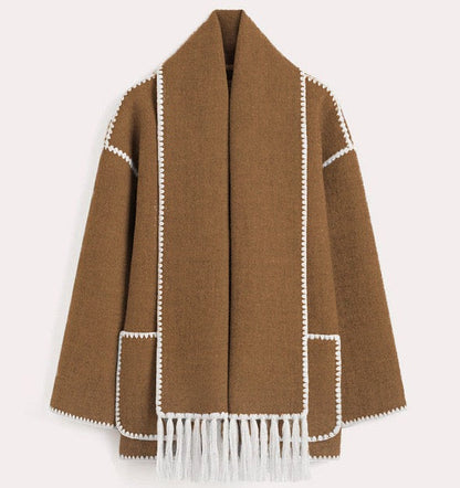 Damen Wollmantel Grau Elegantes Design