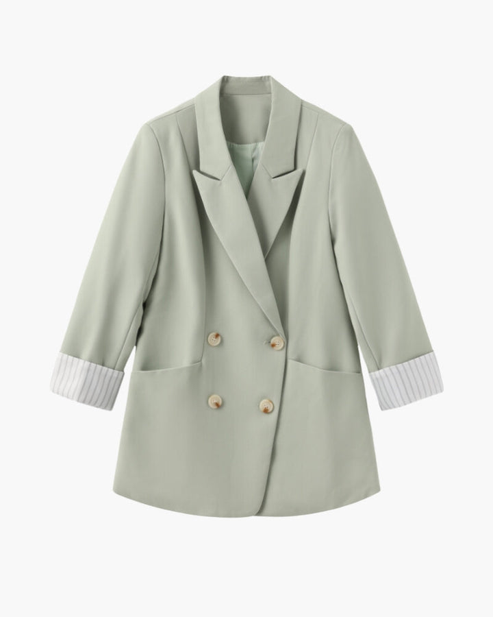 Sommerblazer Damen Oliv Grün Elegant - IdealeKleiden