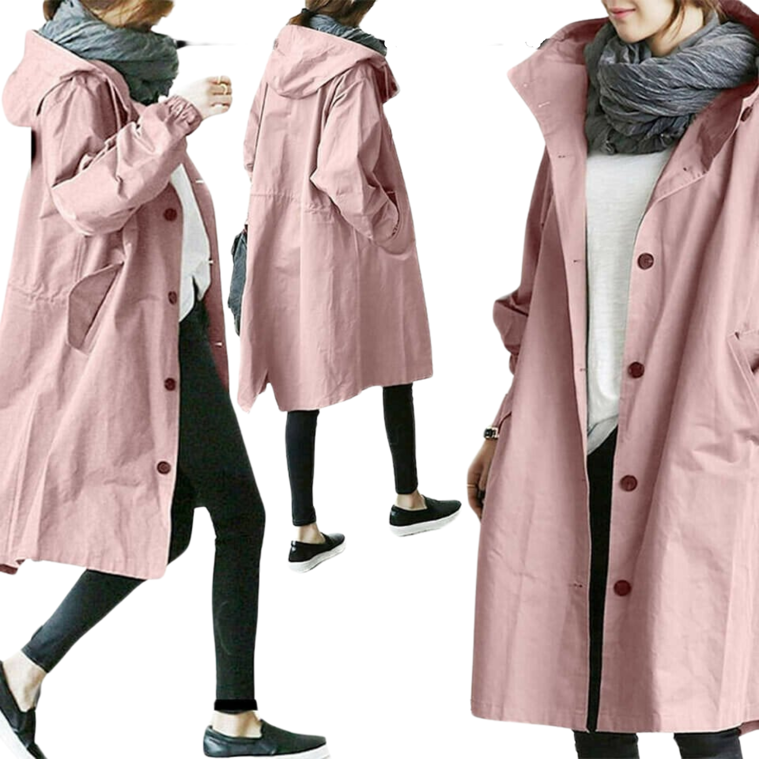 Damen Windbreaker Wasserdicht Praktisch - IdealeKleiden