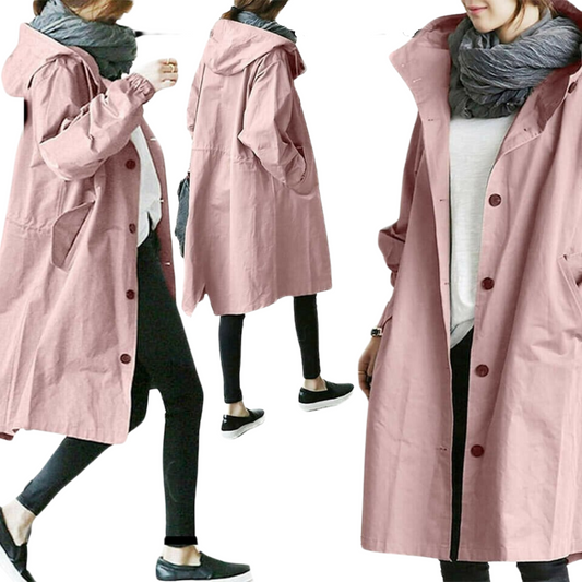 Damen Windbreaker Wasserdicht Praktisch - IdealeKleiden