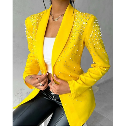 Eleganter Damenblazer mit Perlenstickerei