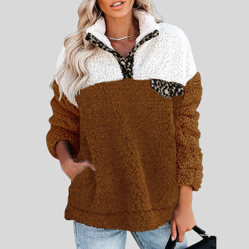 Weiche Fleecejacke Sherpa Pullover Lockere Passform