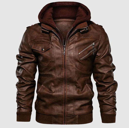 Motorrad Lederjacke Biker Style Schutz - IdealeKleiden