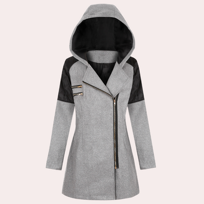 Stylischer Damen Wintermantel mit Kapuze