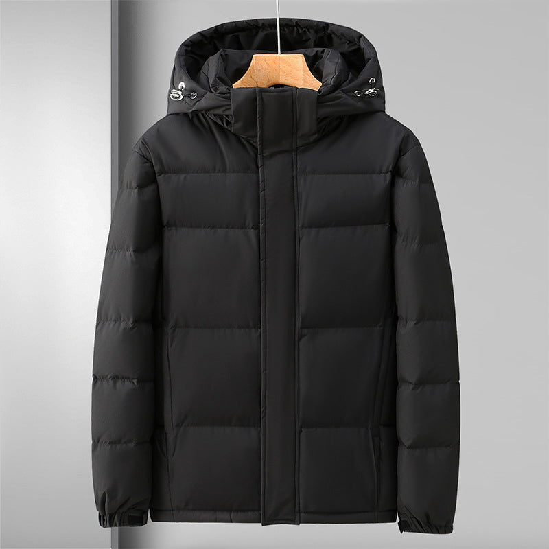 Winddichte Pufferjacke mit Kapuze und Reißverschluss
