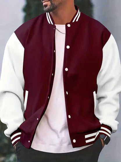 Herren Bomberjacke Modern Klassisch Druckknöpfe