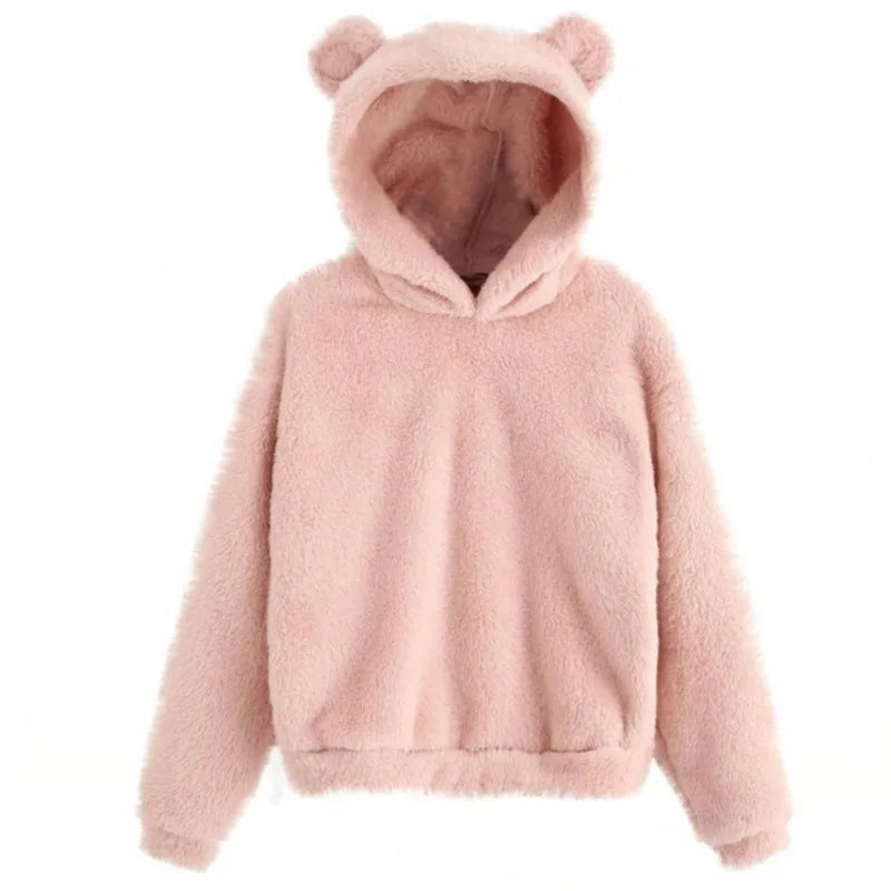 Stylischer Bären-Pulli Damen Kapuze