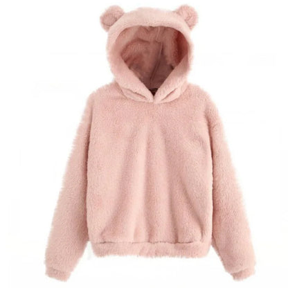 Stylischer Bären-Pulli Damen Kapuze