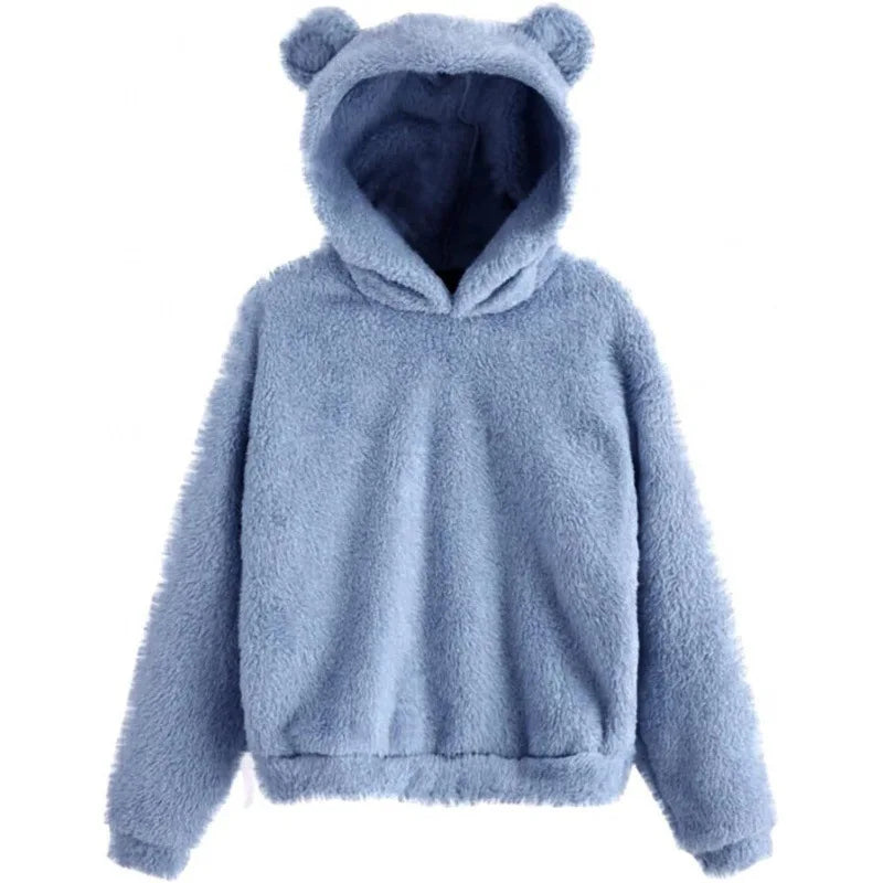 Stylischer Bären-Pulli Damen Kapuze