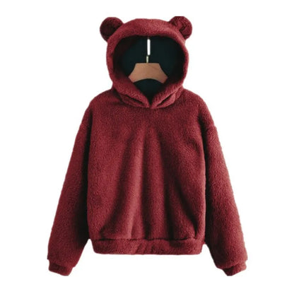 Stylischer Bären-Pulli Damen Kapuze