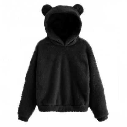 Stylischer Bären-Pulli Damen Kapuze