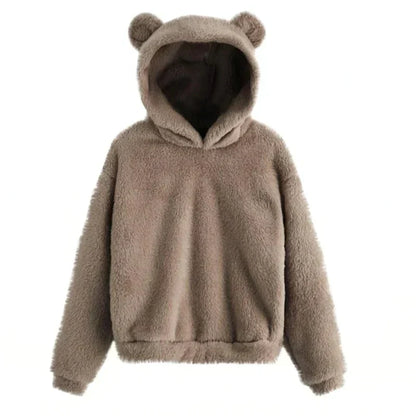 Stylischer Bären-Pulli Damen Kapuze