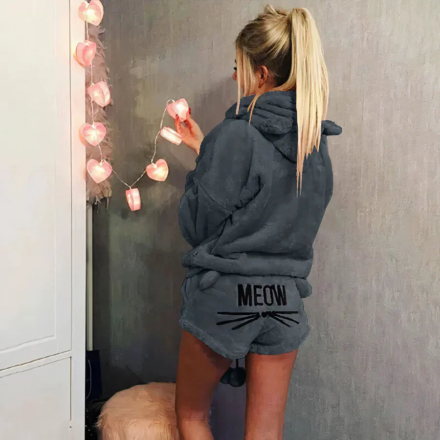 Damen Pyjama Set: Oberteil und Shorts Baumwolle