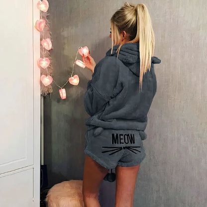 Damen Pyjama Set: Oberteil und Shorts Baumwolle