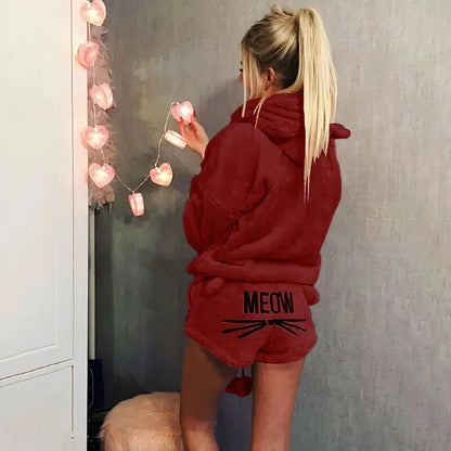 Damen Pyjama Set: Oberteil und Shorts Baumwolle