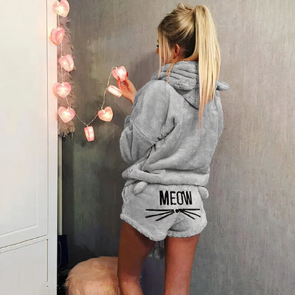 Damen Pyjama Set: Oberteil und Shorts Baumwolle