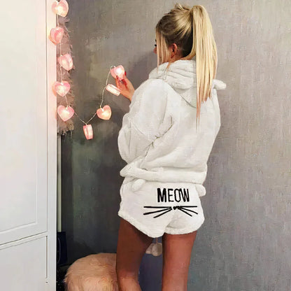 Damen Pyjama Set: Oberteil und Shorts Baumwolle
