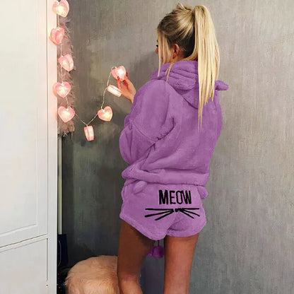 Damen Pyjama Set: Oberteil und Shorts Baumwolle
