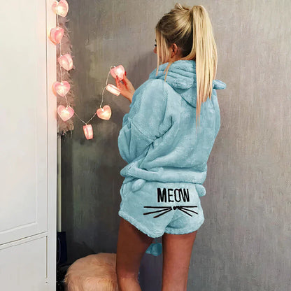 Damen Pyjama Set: Oberteil und Shorts Baumwolle