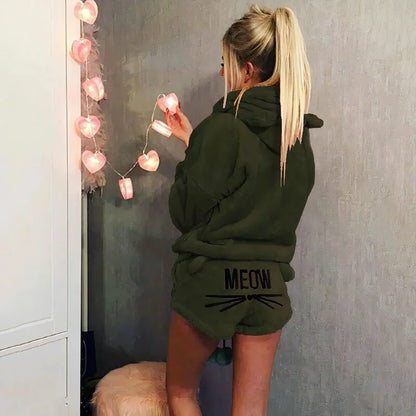 Damen Pyjama Set: Oberteil und Shorts Baumwolle - IdealeKleiden