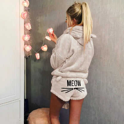 Damen Pyjama Set: Oberteil und Shorts Baumwolle
