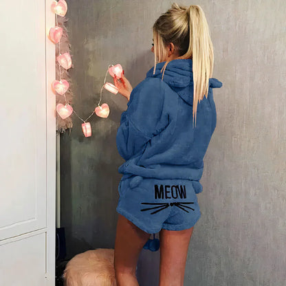 Damen Pyjama Set: Oberteil und Shorts Baumwolle