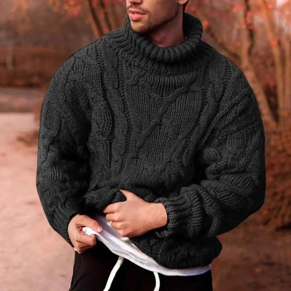 Herren Wollpullover Dick Gestrickt Winterwarm