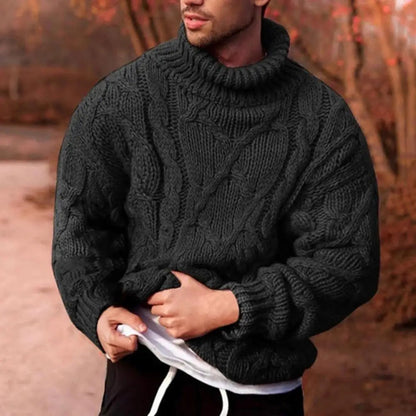 Herren Wollpullover Dick Gestrickt Winterwarm