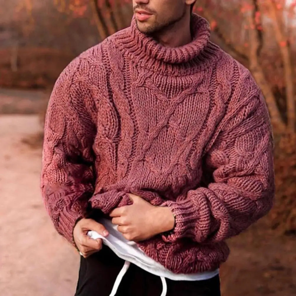 Herren Wollpullover Dick Gestrickt Winterwarm