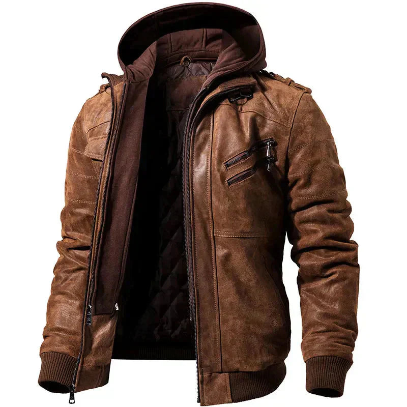 Eleganter Lederblouson Männer Style