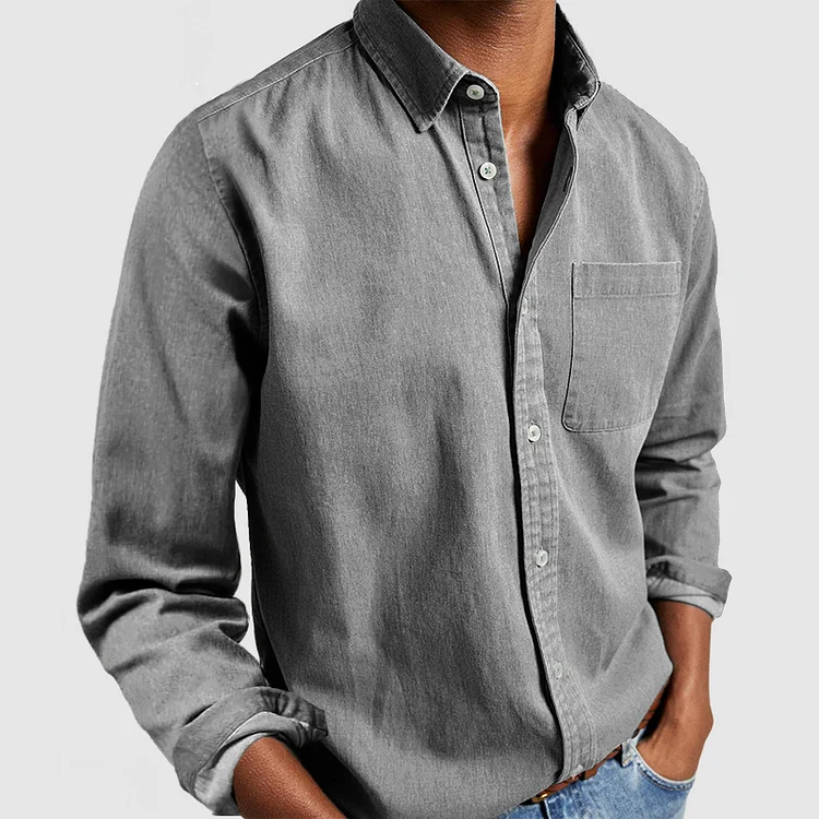Herren Jeansjacke Lässig Langarm