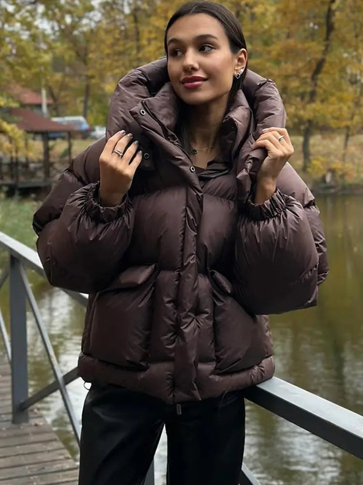 Damen Winter-Steppjacke Übergroß Warm