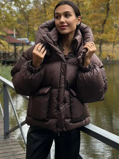 Damen Winter-Steppjacke Übergroß Warm