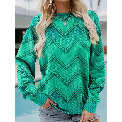 Trendy Pullover Mit Motivdruck