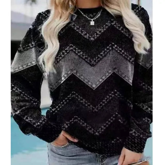 Trendy Pullover Mit Motivdruck - IdealeKleiden