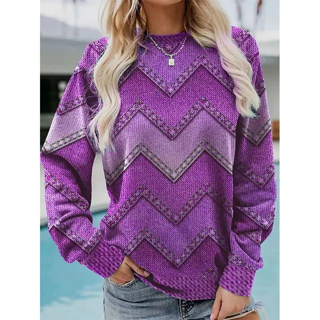 Trendy Pullover Mit Motivdruck