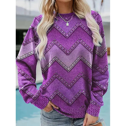 Trendy Pullover Mit Motivdruck