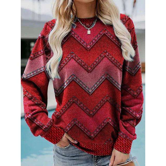 Trendy Pullover Mit Motivdruck