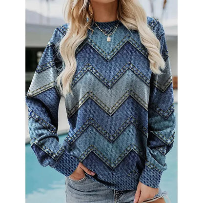 Trendy Pullover Mit Motivdruck
