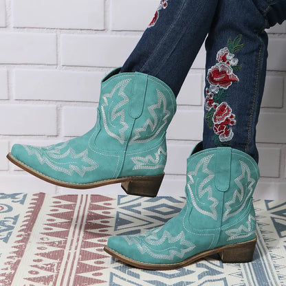 Elegante Stiefeletten Frauen Western Style